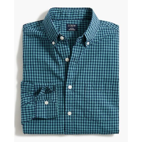 J. Crew Classic Flex Casual Shirt in Navy Medium New Mens Button Down - Picture 9 of 9